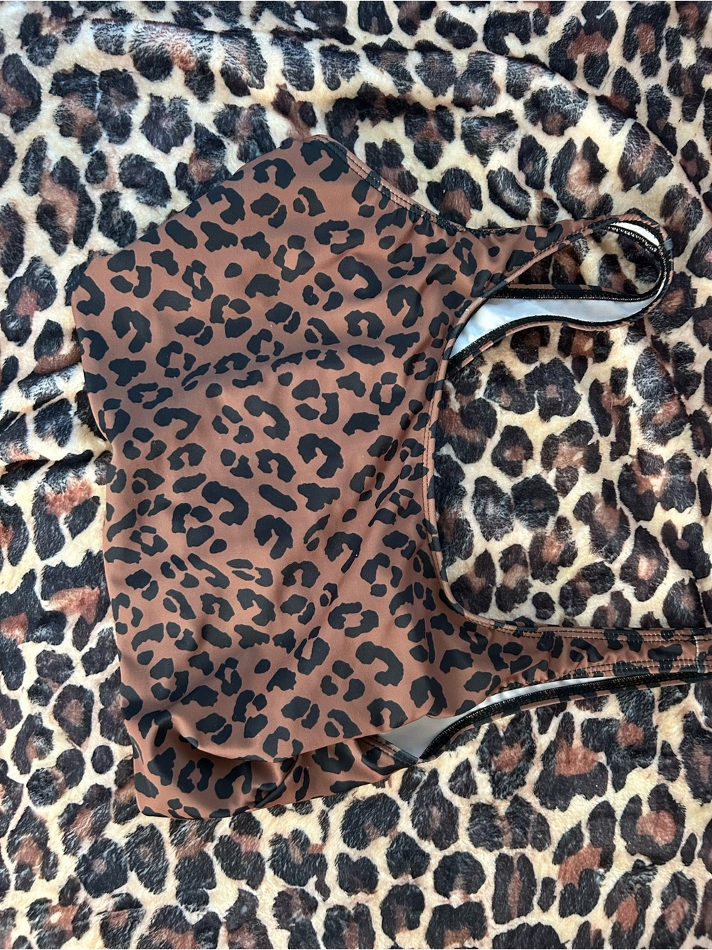 Leopard Print Brown Women's Bikini Top
